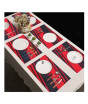 iShopping - Maguari Luxurious Jacquard 6 Person Dining Table Mats Red (0495)
