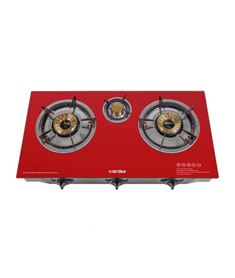 iShopping - Aardee 3-Burner Gas Stove Red (ARGS-3GB-FFD)