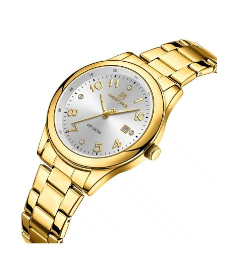 iShopping - Navifoce Glamour Watch For Women Golden (NF-5059-2)