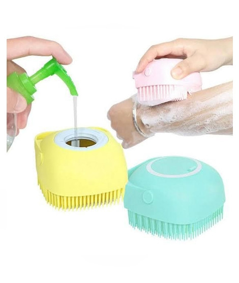 iShopping - Charming Closet Silicone Bath Body Brush With Soap Dispenser