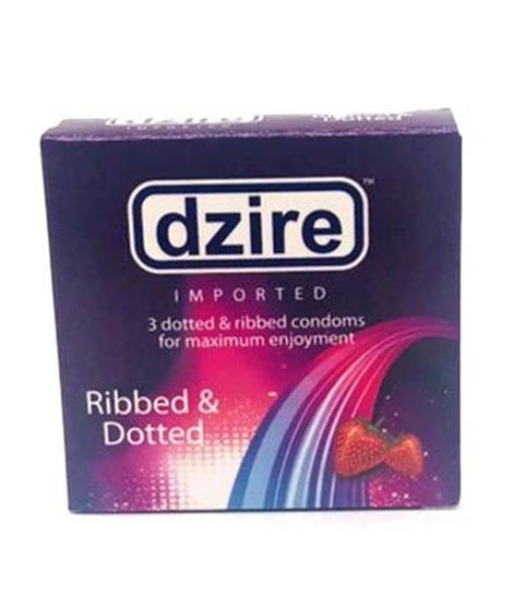 iShopping - Dzire Ribbed Dotted Condom Pack of 3