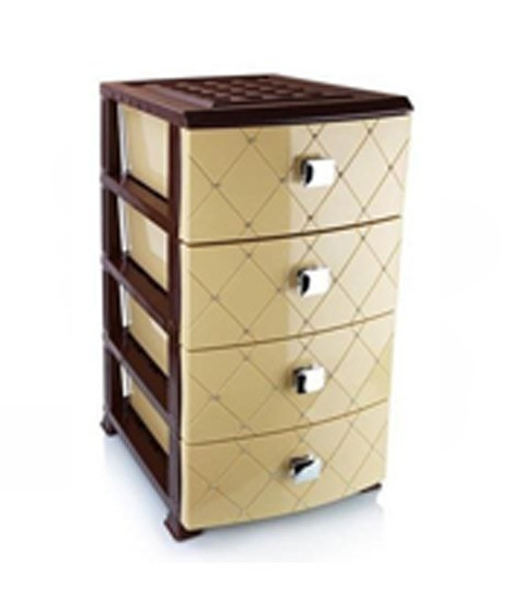 iShopping - Easy Shop 4 Layer Plastic Storage Drawer Beige