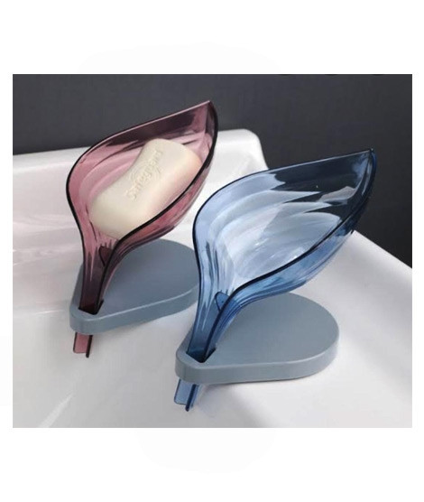 iShopping - Easy Shop Fancy Acrylic Draining Leaf Soap Dish Blue