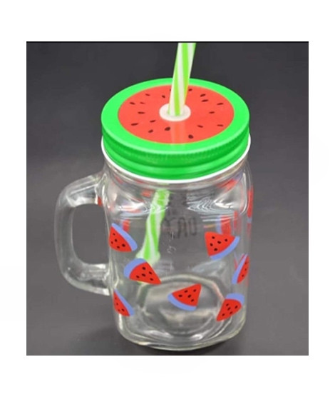 iShopping - Easy Shop Glass Watermelon Straw Mug