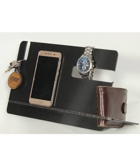 iShopping - G-Mart Phone Docking Station Hooks Holder Gift For Men - Black