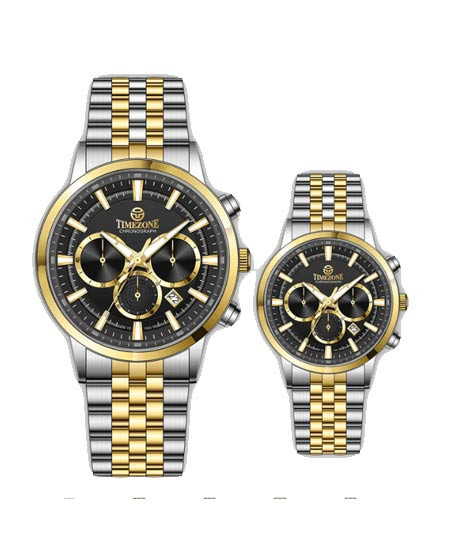 iShopping - Timezone Navitimer Diver Watch For Men Two Tone Golden (TZ-1323L)-Black