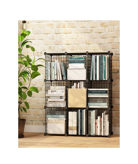 iShopping - Oddity DIY 9 Cubes Shelf Cabinet - Black