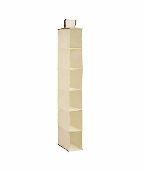 iShopping - Premier Home 6 Section Cream Hanging Shoe Organiser (1901133)