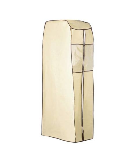 iShopping - Premier Home Cream Polyester Covered Hanging Wardrobe (1901132)