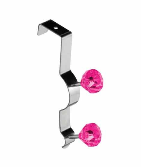 iShopping - Premier Home Over Door Hot Pink Diamantes Double Hook (1901119)