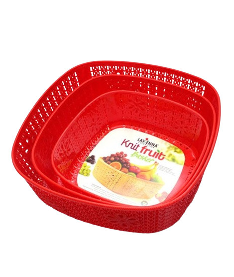 iShopping - Shopya Lavenna Collection Knit Fruit Basket Red Pack Of 3